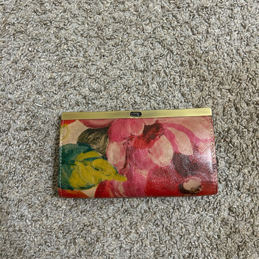 Patricia Nash Floral Cauchy Wallet RFID Framed Italian Leather Card Slots Travel